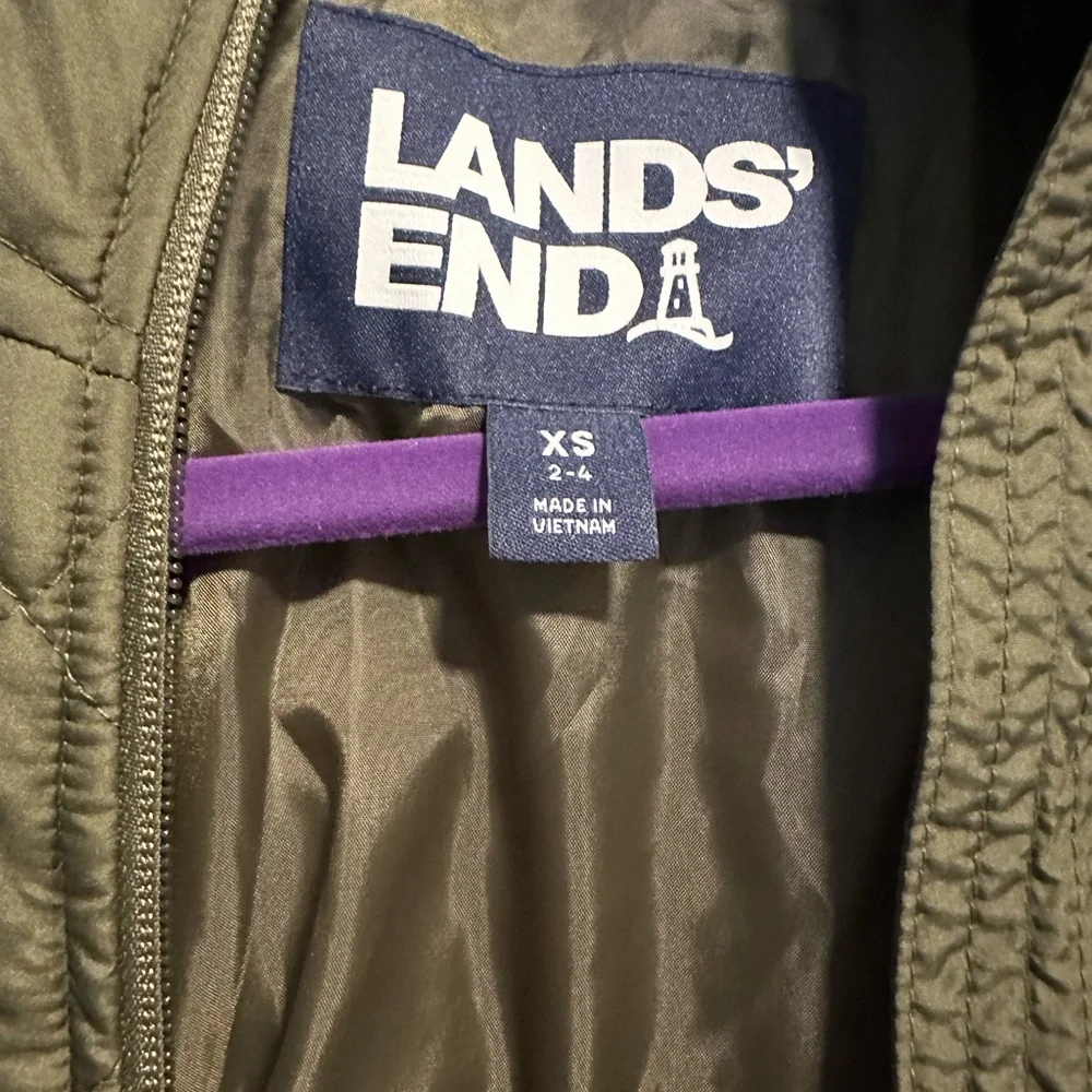 Lands' End Olive Quilted Jacket - Picture 3 of 3